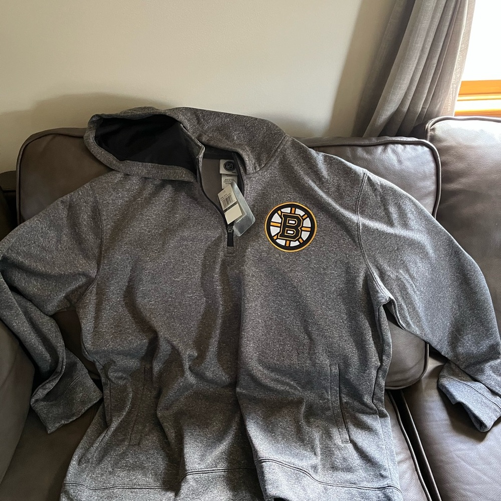 Boston Bruins Charcoal Gray Pullover Hoodie
